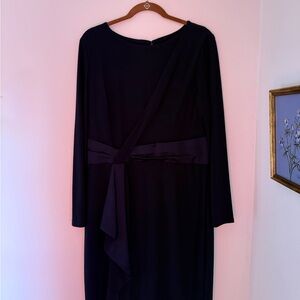Ralph Lauren Black Long Sleeve Dress with Draped Detail